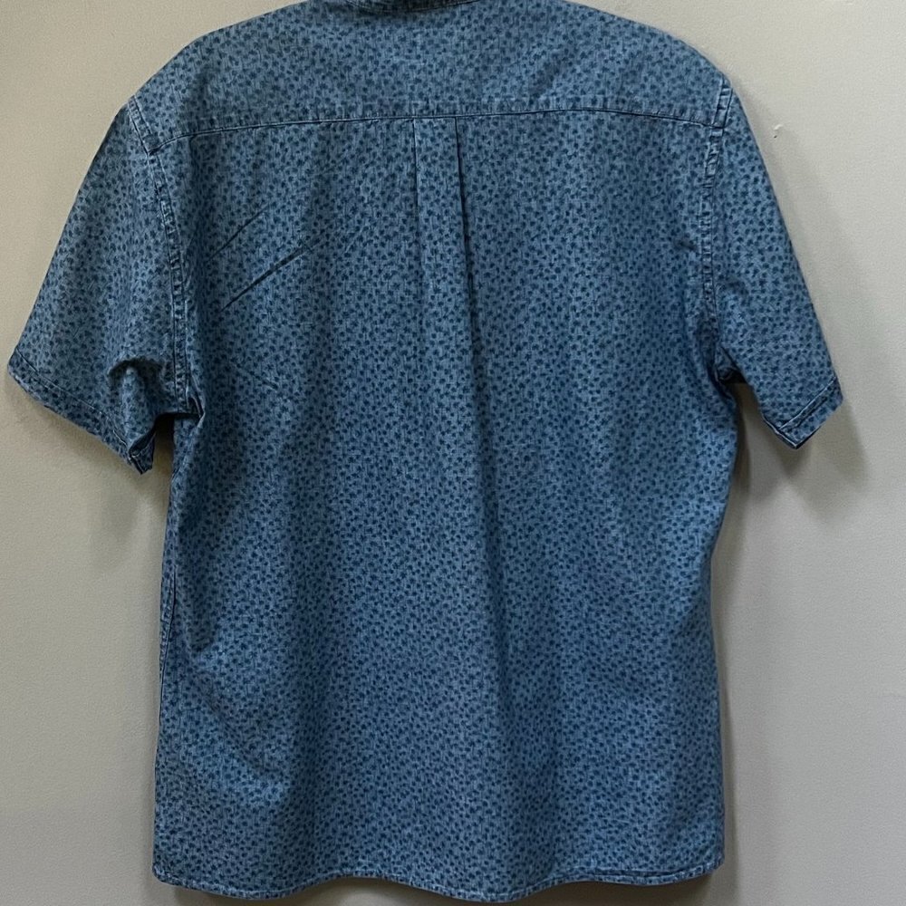 Barbour Mens Mini Palm Trees Shirt Chambray M LT/PASBLUE Size MEDIUM S/S - Picture 4 of 6
